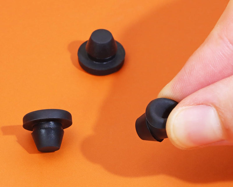 ONLYKXY 5 Pcs Black Silicone Round Snap in Type Locking Furniture Hole Plugs Button Protective Cover Cap Head (8mm) 8mm/0.31inch