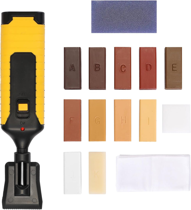 19pc Hardwood Laminate Wooden Wood Floor Repair Kit Wax Chip Scratch with Case