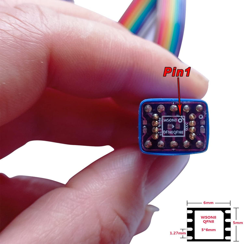 DFN8 QFN8 WSON8 chip Clip Probe line 5 * 6mm Read Write chip Circuit Programming 1.27 for with USB Programmer EZP2019 EZP2023 T76,T56,T48,RT809F,RT809H