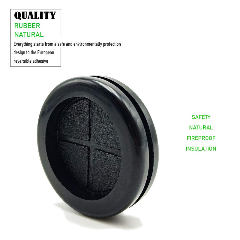 1-1/4 in Rubber Grommets for Wiring,1 in ID, Double-Sided Rubber Plugs for Holes Firewall Grommet Automotive, Wire Cable Protection for Metal Electric Box, 15 Pcs 25.4x30 mm, Black 1-1/4" DH,1" ID
