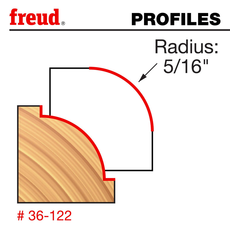 Freud 36-122: 5/16" Radius Beading Bit with 1/2" Shank