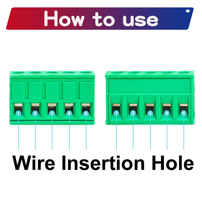 Tcenofoxy 5.08mm Male & Female 2/3/4/5/6/7/8/9/10/11/12/13/14/15/16/18/20/24 Pin Phoenix Connector No Soldering Green PCB Screw Terminal Block Connector (4Sets 5.08MF-3Pin) 5.08MM-3P-4Sets