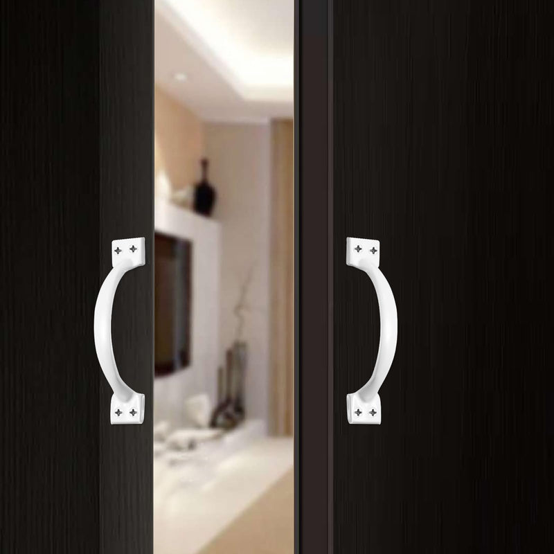 V171 6-1/2" Gate Handle, Screen Door Handle in Stainless Steel White, Screen Door Handle, Metal Gate Pull Handles- 2 Pack - NewNest Australia