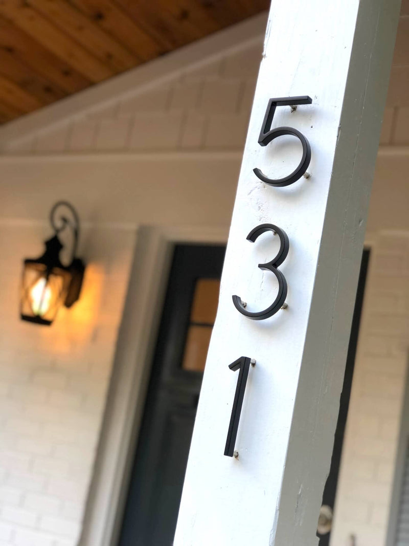 Black House Numbers - 5 Inch Modern Floating Address Numbers For Houses Rust Proof Zinc Alloy Easy To Install High Gloss Black Number 1 5 Inch Black 5 Inch Number 1