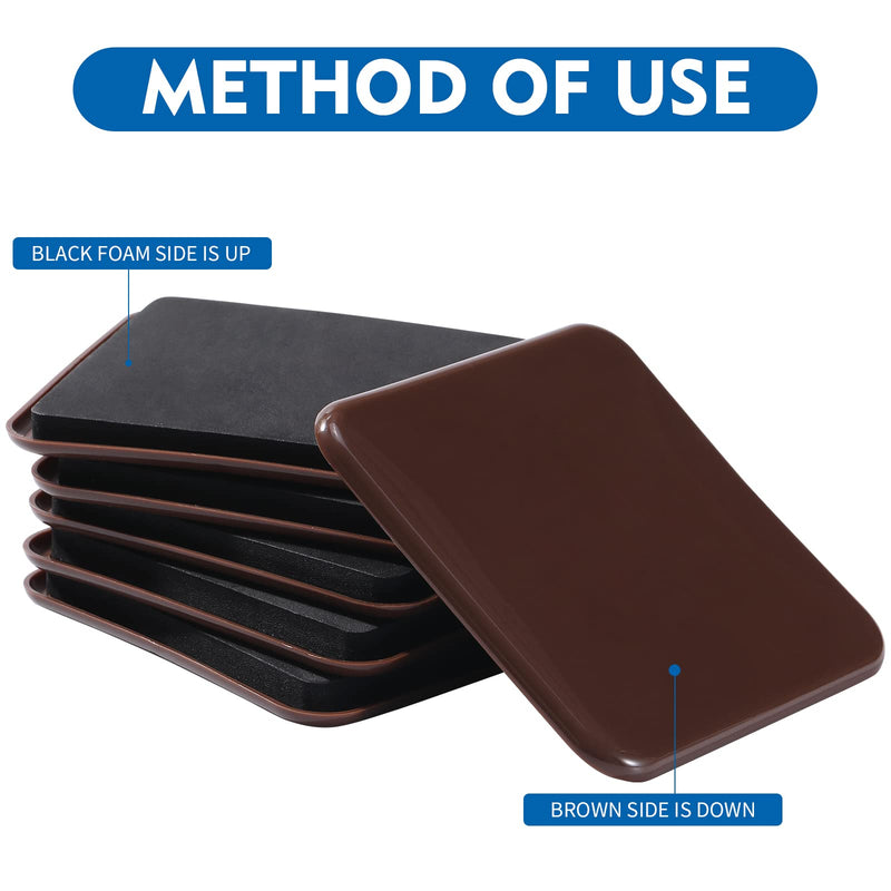Furniture Sliders, 8pcs 4.7 inch Square Furniture Moving Kits Carpet Sliders for Moving Furniture, Heavy Duty Furniture Movers - Protect The Surface of Carpet, Easily Move Any Items! - NewNest Australia