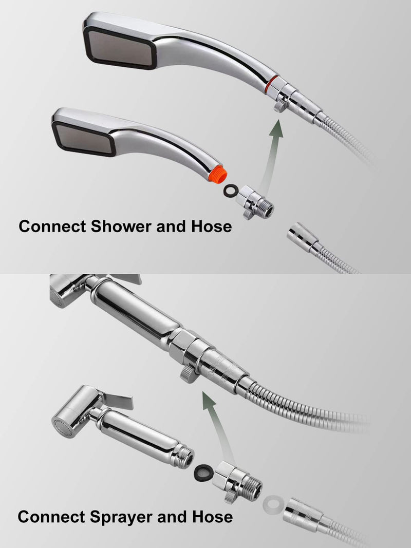 Shower Head Shut Off Valve,Brass Water Flow Control Valve G1/2 Flow Pressure Regulator with Handle Level，Cut Off Valve for Shower Head or Bidet Spray,Brass (Silver) Silver