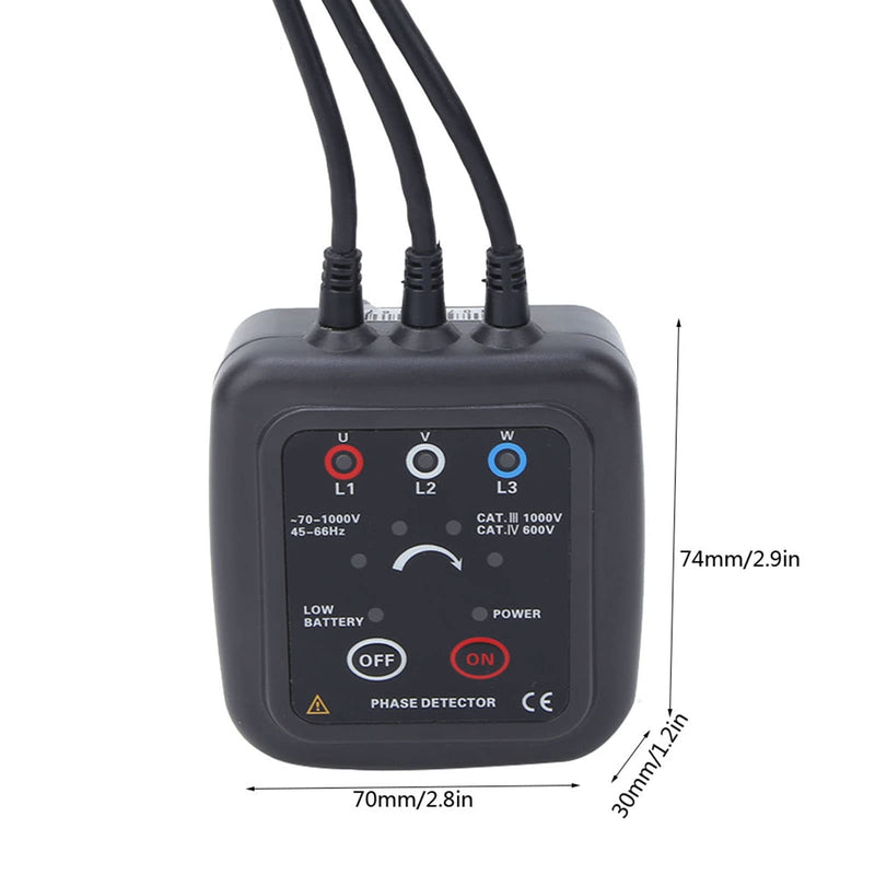 Non-Contact Three Phase Sequence Detector with Magnetic Base, AC 70-1000V, 1000D