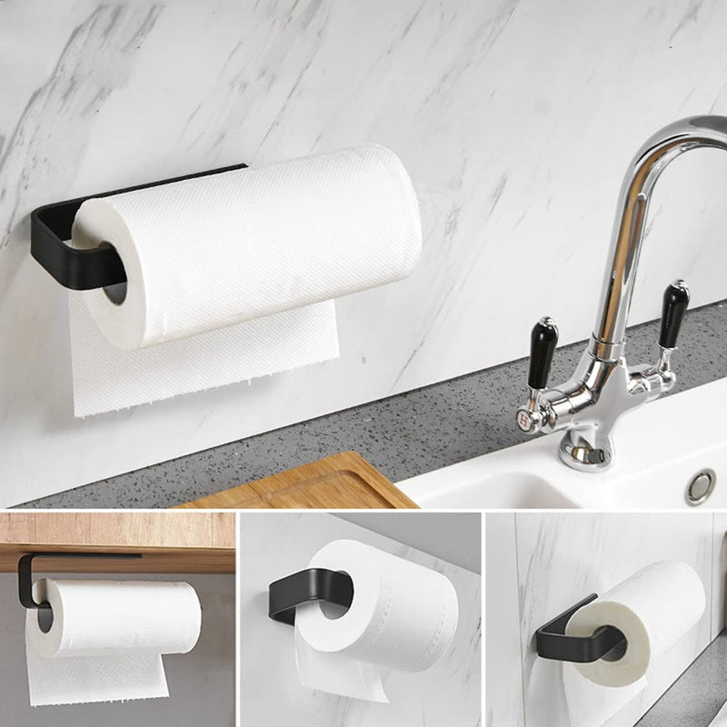 szhdxsy 2pcs Towel Holder SUS 304 Stainless Steel Towel Rod, Self Adhesive Towel Holder Towel Rod Towel Rack for Bathroom,Kitchen (Black) 8.6 Black 2