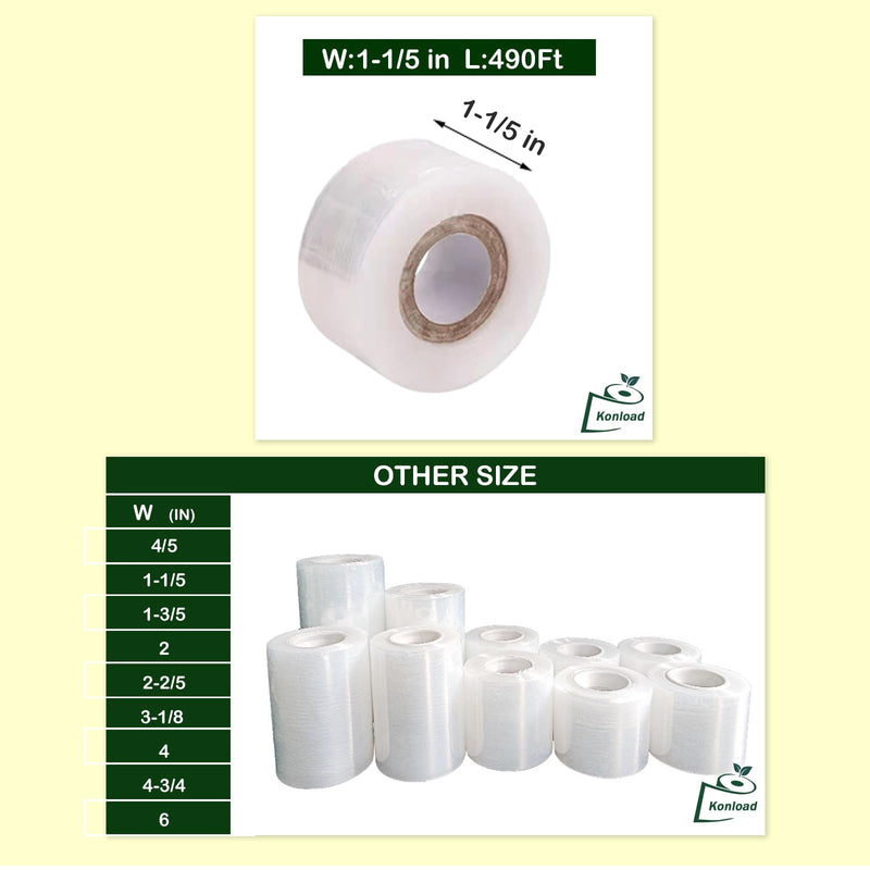 Nursery Grafting Tape, Buddy Tape for Fruit Trees/Plant Self-Adhesive PE Stretchable Film for Grafting and Budding -Garden Grafting Tool (3CM(1-1/5") W, 2 Roll) 3CM(1-1/5")W 2.0
