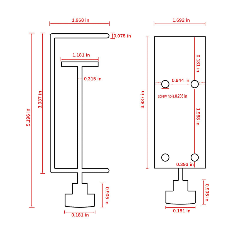 3 inch C-Clamp with Four Small Holes in the back, 2-Pack Adjustable Desk C Clamps for Range 0.39"~3.5", Versatile Clamp for Brake, Parts Assembly, Fastening, Welding, Woodwork, Metal Work 3 in