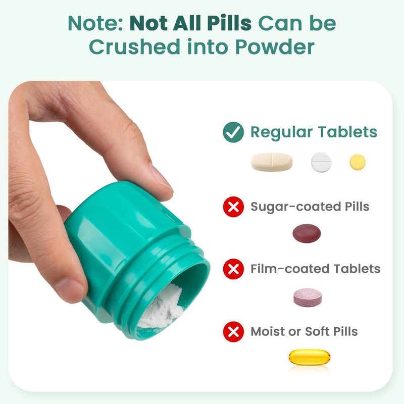 3-in-1 Pill Crusher and Pill Cutter with Storage Compartment for Tablets, Pill Grinder Fine Powder, Pill Cutter Splitter for Small or Large Pills