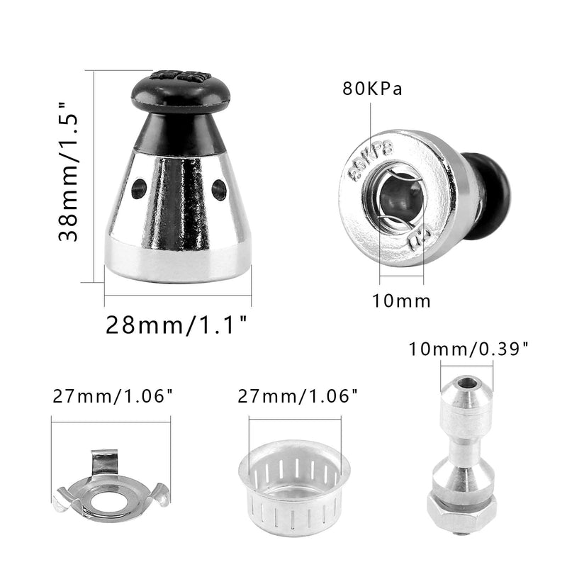 2PCS Universal Pressure Cooker Relief Jigger Valve with Exhaust Rod, Safe and Anti-blocking, Regulator Weight Pressure Control 80KPA