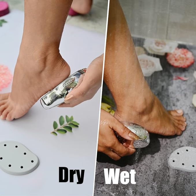 Heel Exfoliating Nano Glass Foot File Exfoliating -G.Liane Crystal Glass Heel File Foot Care Tool for Exfoliating Files Wet and Dry Unisex (Silver) - NewNest Australia