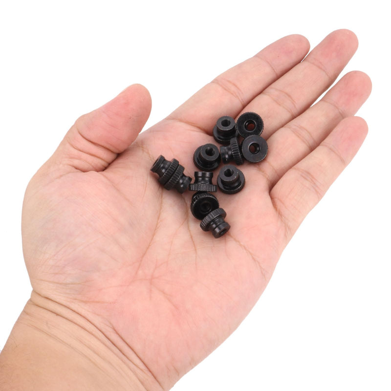 uxcell Knurled Thumb Nut, 20Pcs M4x0.7mm Iron Round Knobs Fasteners for 3D Printer Parts, Black M4