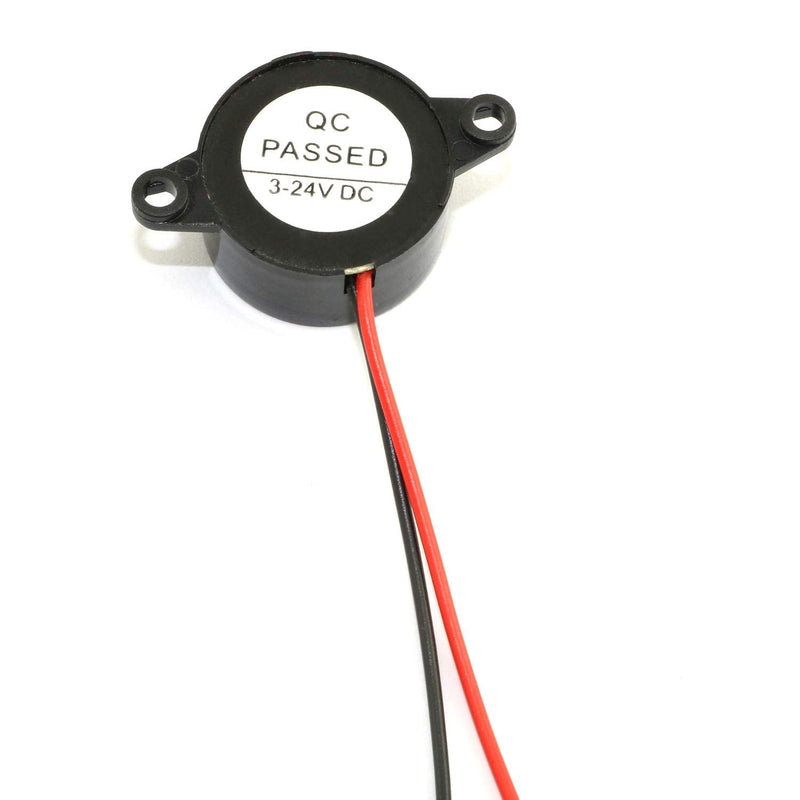 2pcs DC 3-24V Active Piezo Buzzer with Lead Wire 2312 High Decibels Continuous Sounder Electronic Buzzer Alarm 23x12mm