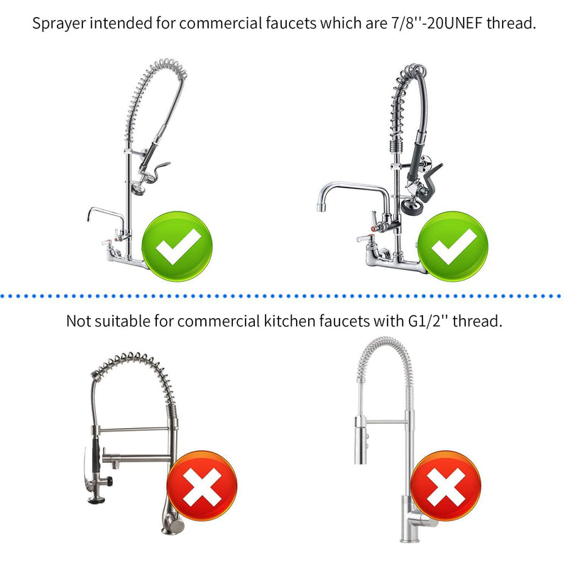 Pre Rinse Sprayer Commercial Sink Faucet Spray Valve Chrome Finished (Black) Black