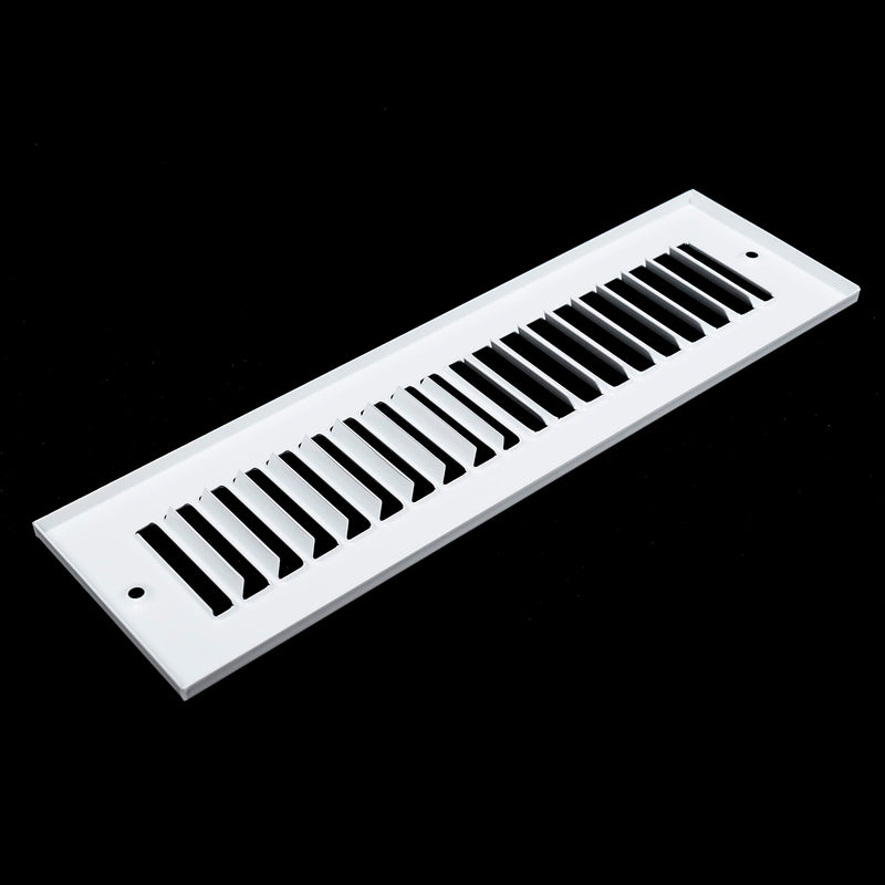 Fits 2x14 Duct Opening | Toe Kick Vent Cover by Handua | Cabinet Toe Kick Space Register Grille | HVAC Toe Space Vent Cover | Outer Dimensions: 3 3/8" X 15 3/8" | Off White 2" X 14" Duct Size Off-White