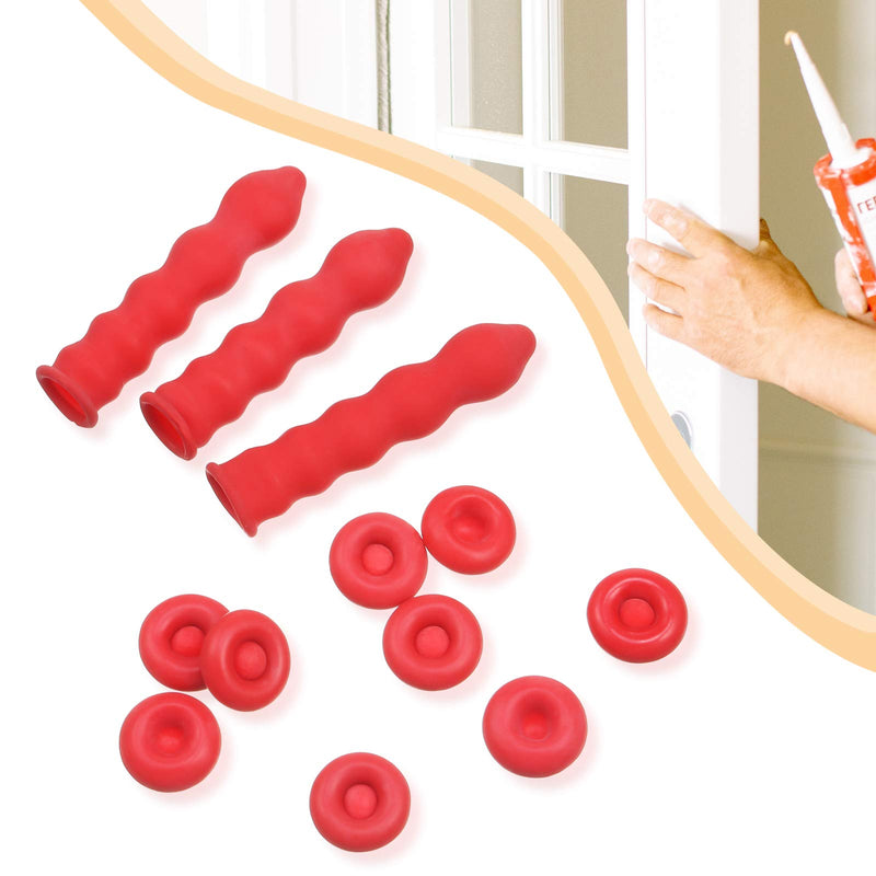 Zonon 10 Pieces Caulk Cap Caulk Saver Finishing Tool Tube Covers Tube Caps for Sealing and Preserving, Red