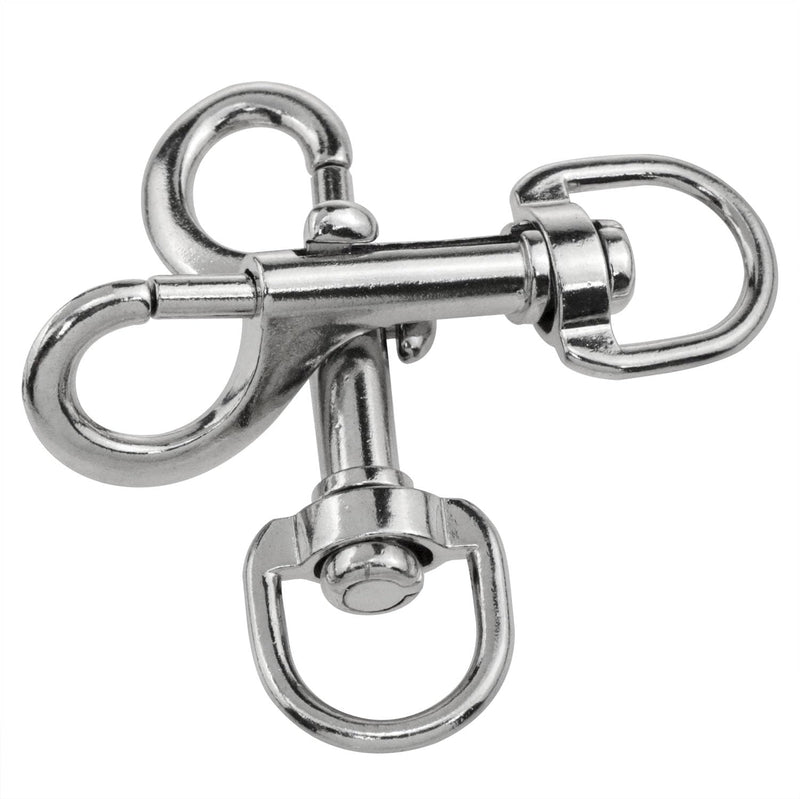 2PCS Silver Stainless Steel Swivel Eye Bolt Flagpole Snap Hook Flag Snap Clips for Rope/Outdoor Hiking Buckle/Dog Leash/Leather Craft/Sling Rope Spring End Accessories