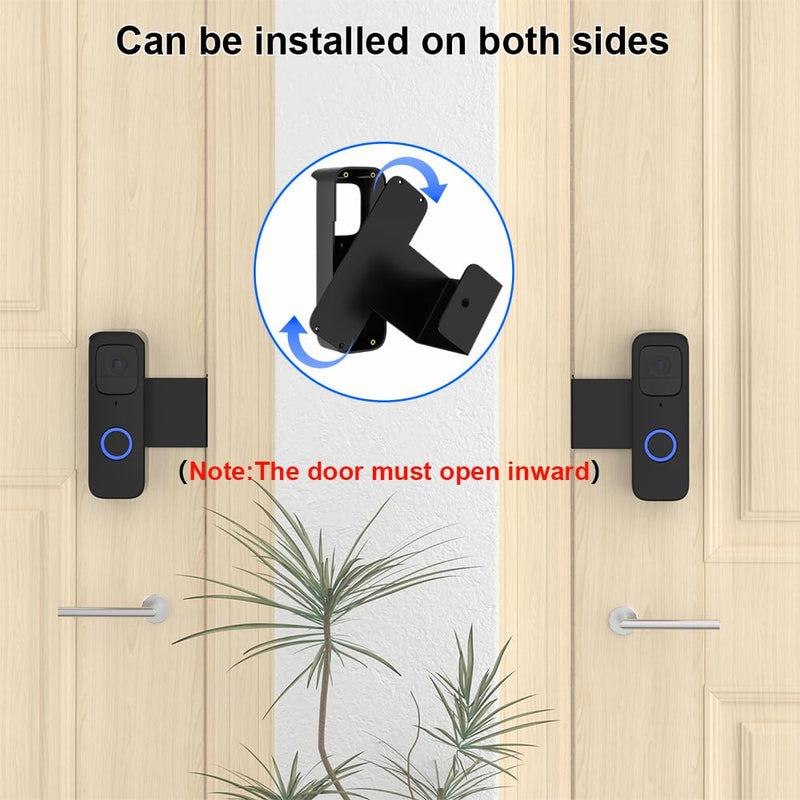 Blink Doorbell Mount, Anti Theft Blink Video Doorbell Mount, No Drill Door Mount for Blink Video Doorbell Camera, No Block Sensor & Night Vision & Weather Proof Black