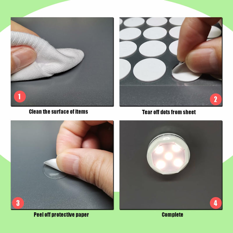 1080 Pcs (0.39") Sticky Tack Double Sided Adhesive Dots Round Putty Clear Stickers No Trace Sticky Putty Removable Waterproof Small Stickers for Festival Decoration 10mm Sticky Dot 0.39'' 1080