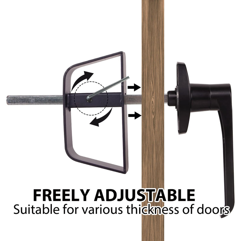 Shed Door L-Handle Lock Kit Shed Door Latch with 5-1/2" Stem,Shed Door Lock Matching Set Includes 5 Keys for Sheds Doors, Playhouses, Chicken Coops,Camper, RV, Garage Door(Black) 5.5inch L Black