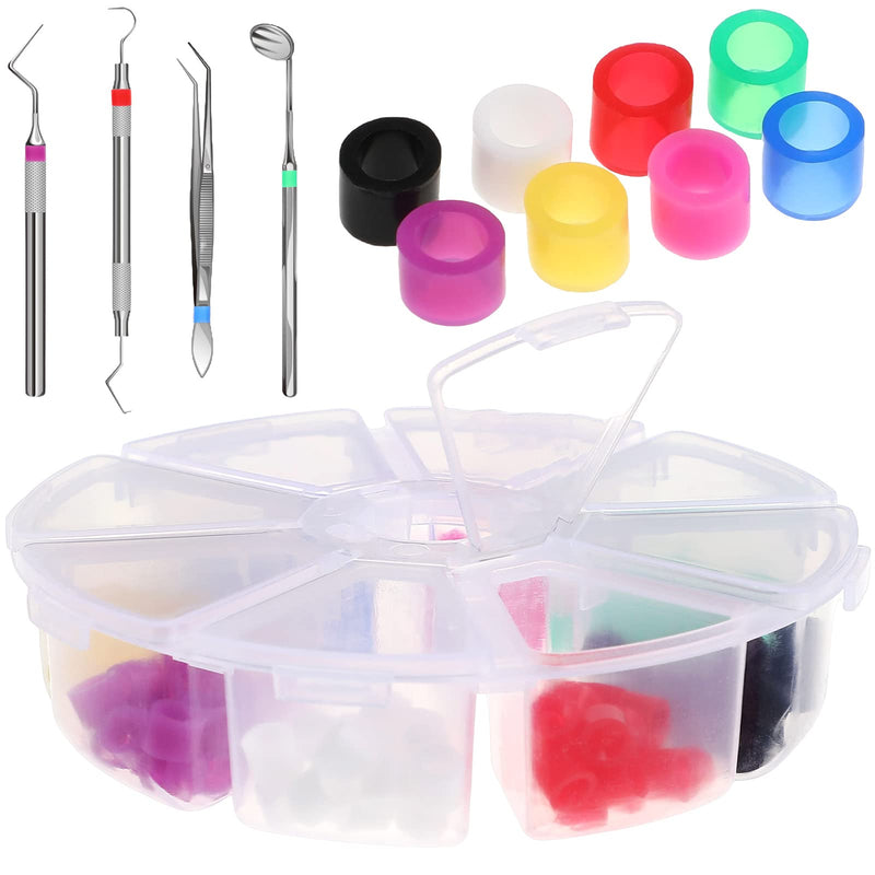 Dental Code Ring 160Pcs Non‑Toxic Silicone Dental Instrument Color Code Rings Hospital Orthodontic Code Rings Dental Clinic Orthodontic Accessory