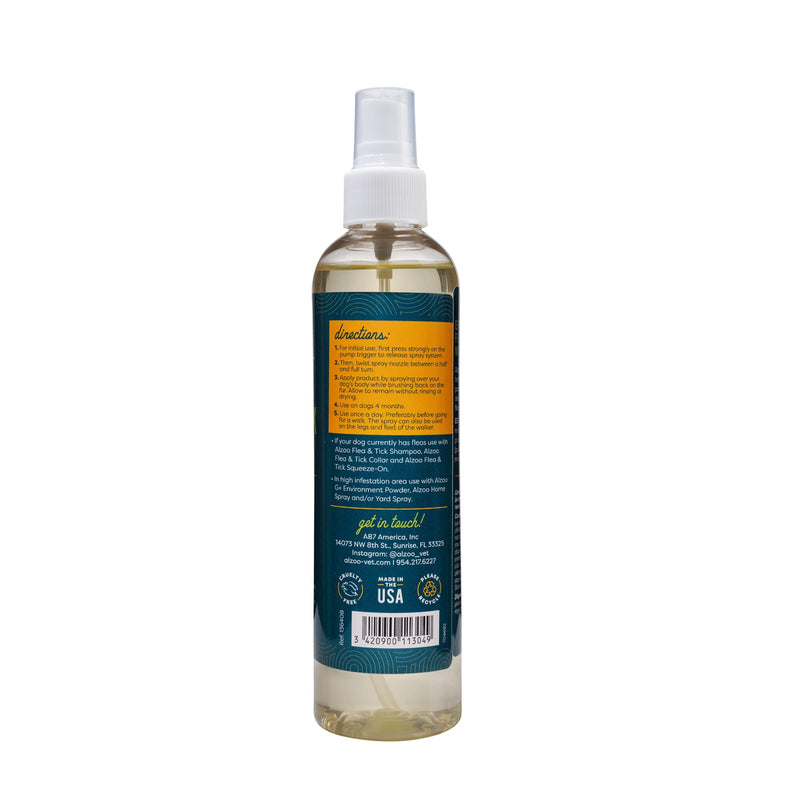 ALZOO Flea & Tick Dog Collar and 8 Fl. Oz. Flea & Tick Repellent Spray for Dogs, Medium-Sized Dogs: 16-40 lbs, 100% Plant-Based Active Ingredients