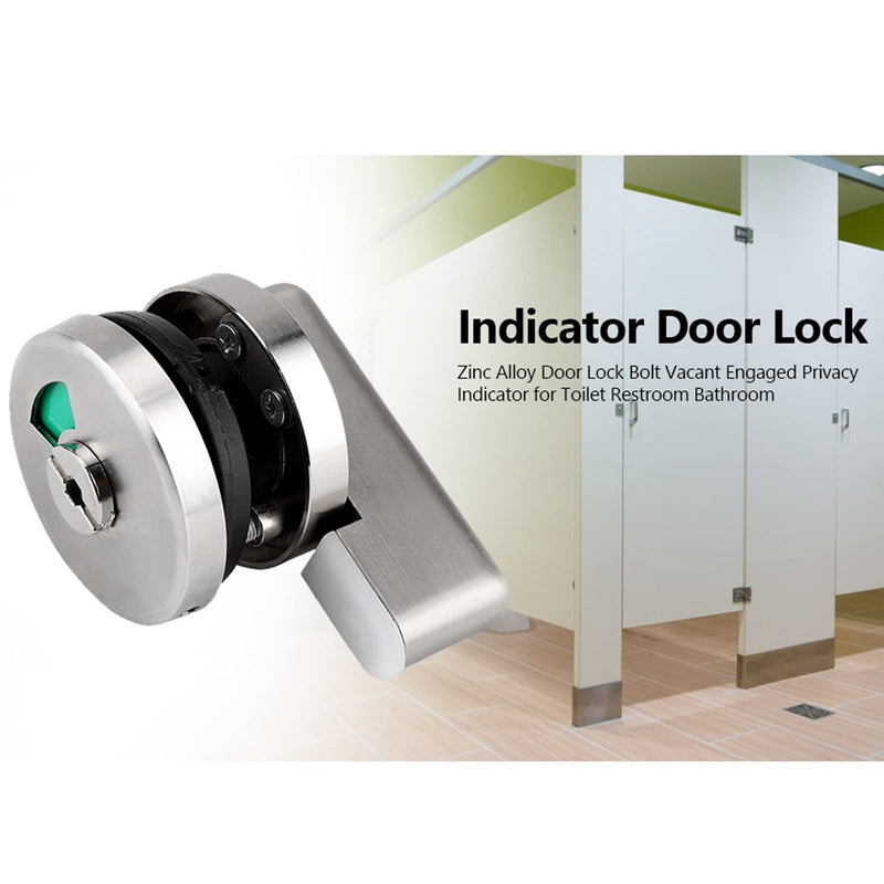 2Pcs Door Lock Indicator, Privacy Indicator Lock Vacant/Engaged Chrome Latch Public Restroom Toilet Privacy Partition Door Lock Latch for Toilet Restroom Bathroom Silver*2