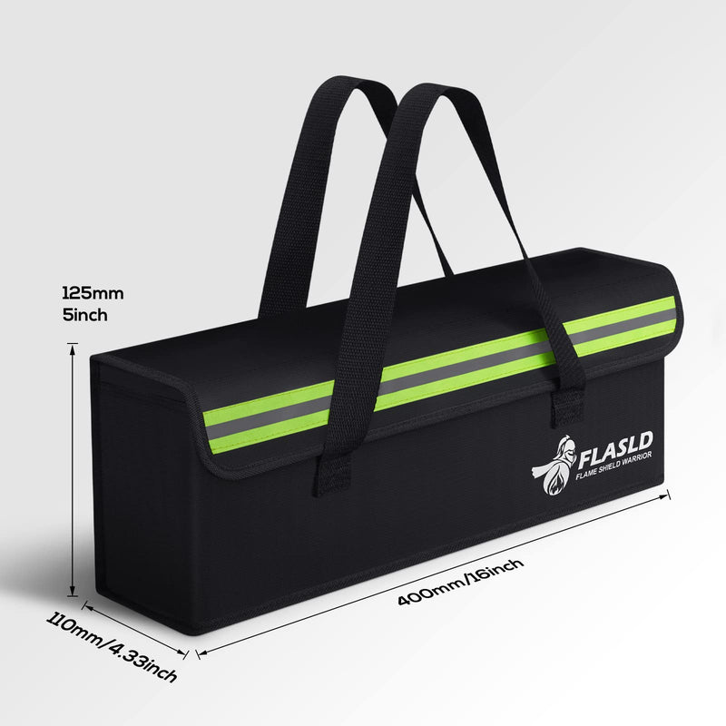 FLASLD 2-Pack E-Bike Battery Bag Fireproof Safe Charging Bag Explosionproof Lipo Battery Bag Large Capatity for Storage Charging (16 x 4.3 x 5in) 16 x 4.3 x 5inch - 2 Pack