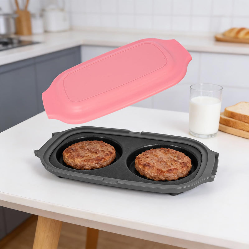 Microwave Egg Cooker, Quick-Heat Poacher Fryer with Lid, for Breakfast Sandwiches Dishwasher Safe Portable Multi-Use Egg Cooker Easy to Use and Clean (pink) pink