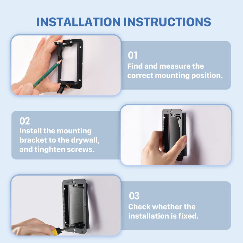 22 Pack Single Gang Multipurpose Drywall Wall Plate Low Voltage Mounting Bracket Device Black