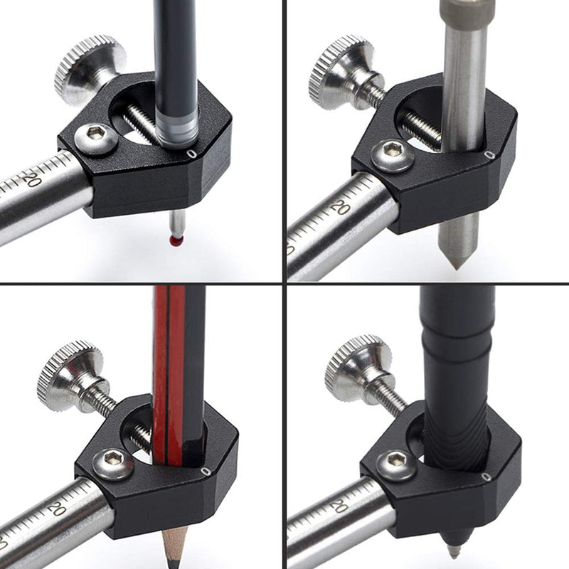Wheel Marking Gauge, Wood Scribe Tool Woodworking Tool Set 180 MM Sliding Mark Scraper Adjustable Precision Linear Arc Dual-purpose Scriber Parallel Line Drawing Tool