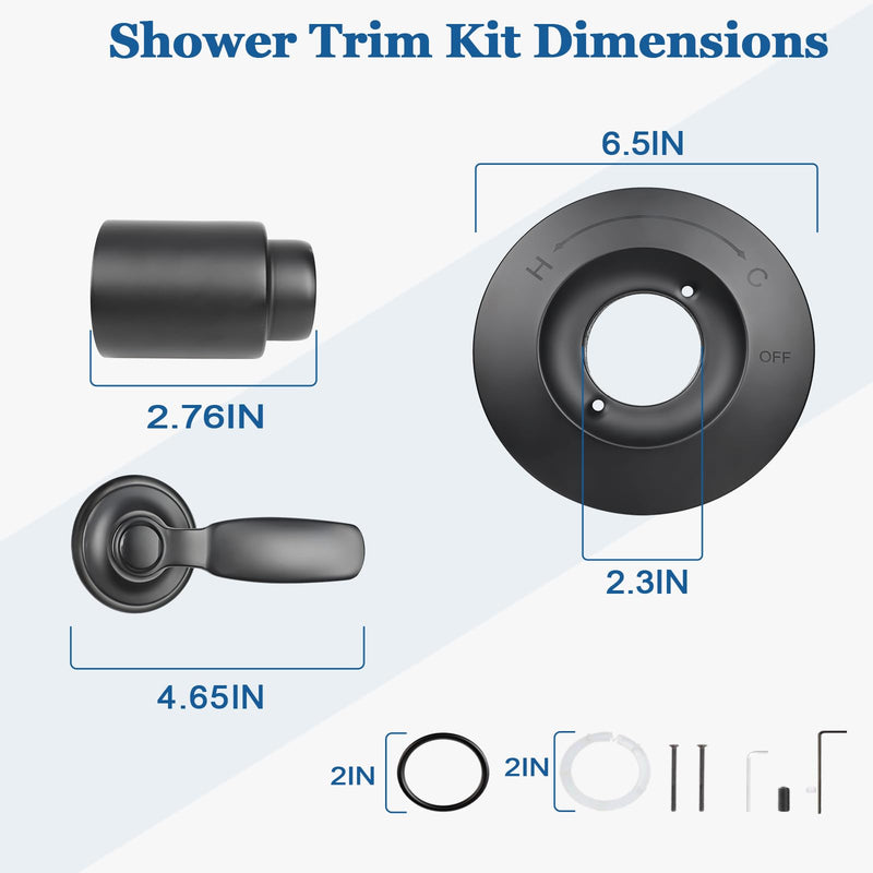 T14032-BL Shower Handle-Just Compatible with Delta Shower Trim Kit 14 Series, Just Compatible with Cartridge RP46074, Fits R10000 Series Valves (Cartridge/Valve Not Included), Matte Black Handle-Matte Black