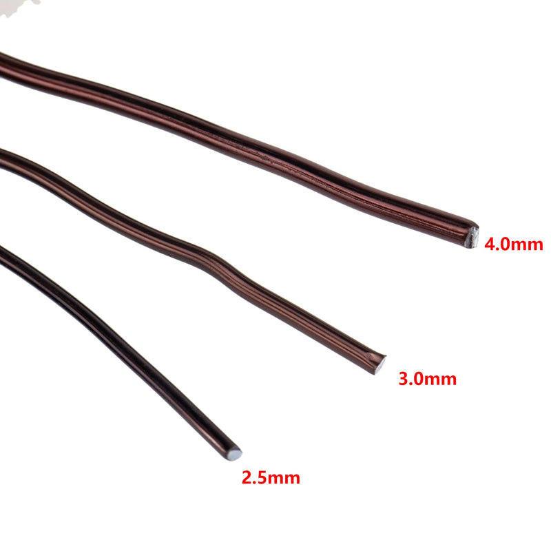 Antrader Bonsai Training Wire Set,Anodized Aluminum Wire 2.5mm/3.0mm/4.0mm Training Wire for Bonsai Trees,3 Sizes/100g,Brown 2.5mm,3.0mm,4.0mm Brown 3