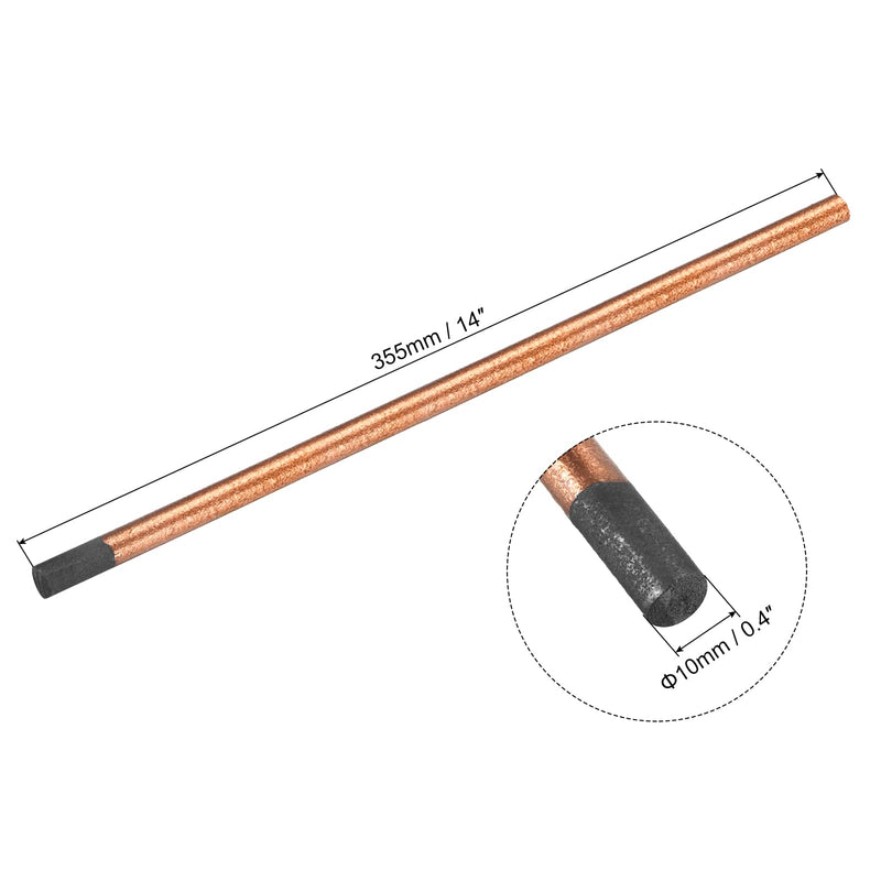 PATIKIL Copper Coated Gouging Carbon Electrode Rods, 10mm/0.4 Inch Dia, 355mm/14-inch Length for Welding, Pack of 5 0.4 Inch Dia