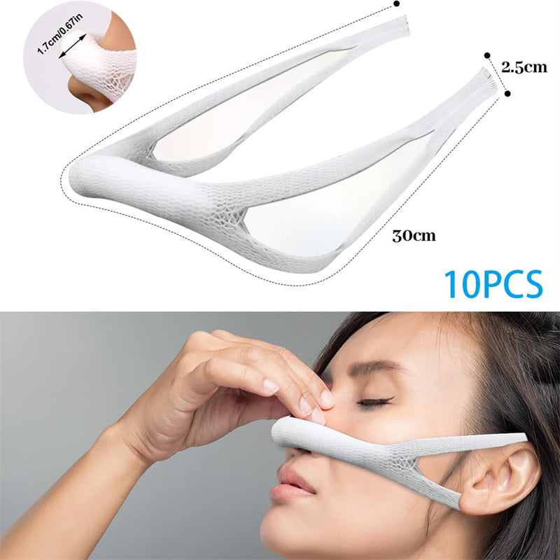 Nasal Bandage 10 PCS Elastic Nose Bandages Nose Surgery Elastic Bandage Dressing Holder Septoplasty Recovery Bandage for Nose Post Surgical Procedures