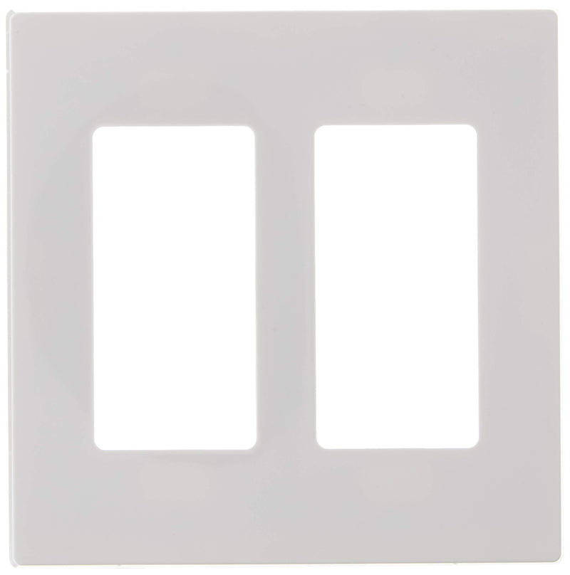 Leviton 2-Gang Decora Plus Screwless Wall Plate, White, 80309-SW