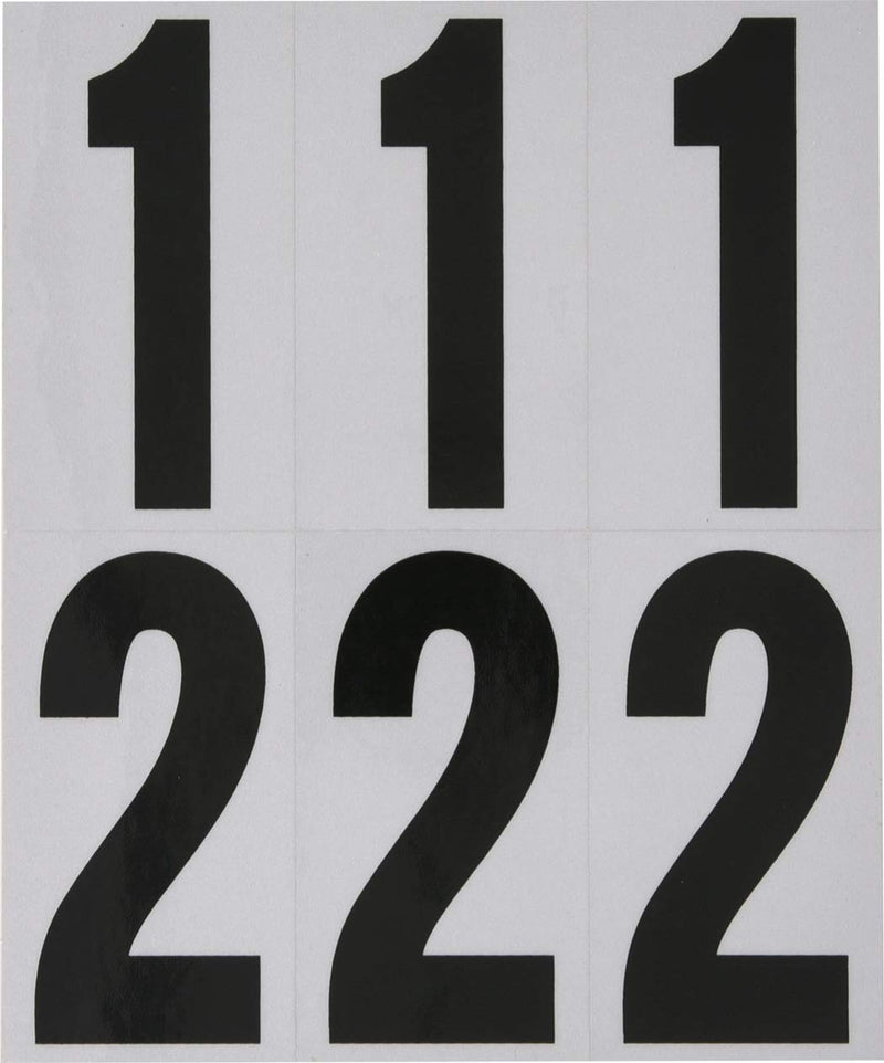 Hillman 843445 Reflective Adhesive Mailbox Number Pack, 3", Black and White