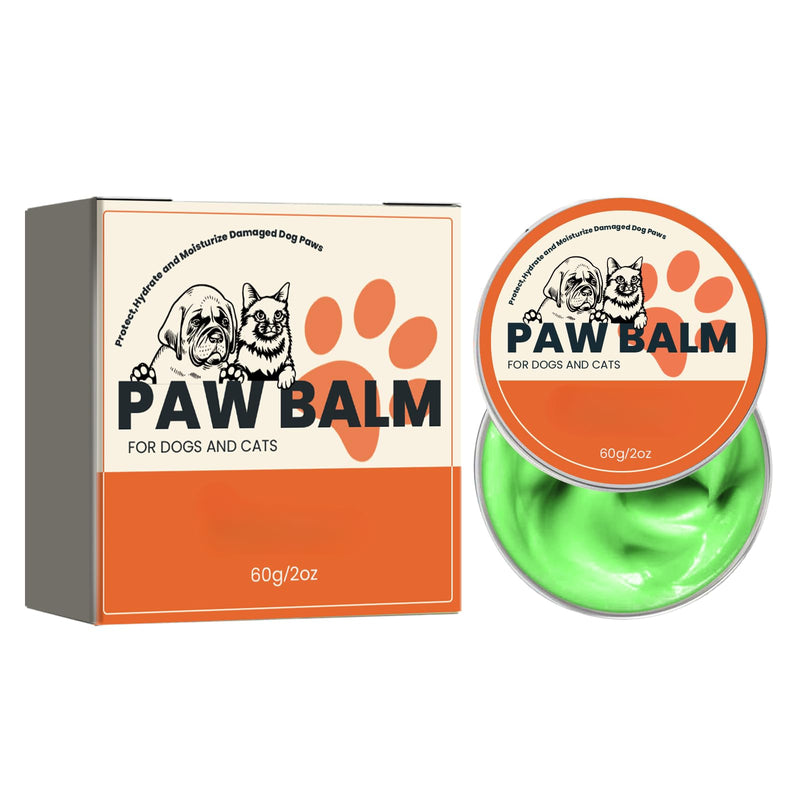 MCstars Natural Lick Safe Pet Paw Cream for Dogs & Cats, Oat Protein Aloe Vitamin E, Heal Dry Cracked Paws & Nose, All-Season Paw Protector, Non-Irritating Quick Absorb Pet Skin Care (2oz/60g) Paw Cream 60g-Orange
