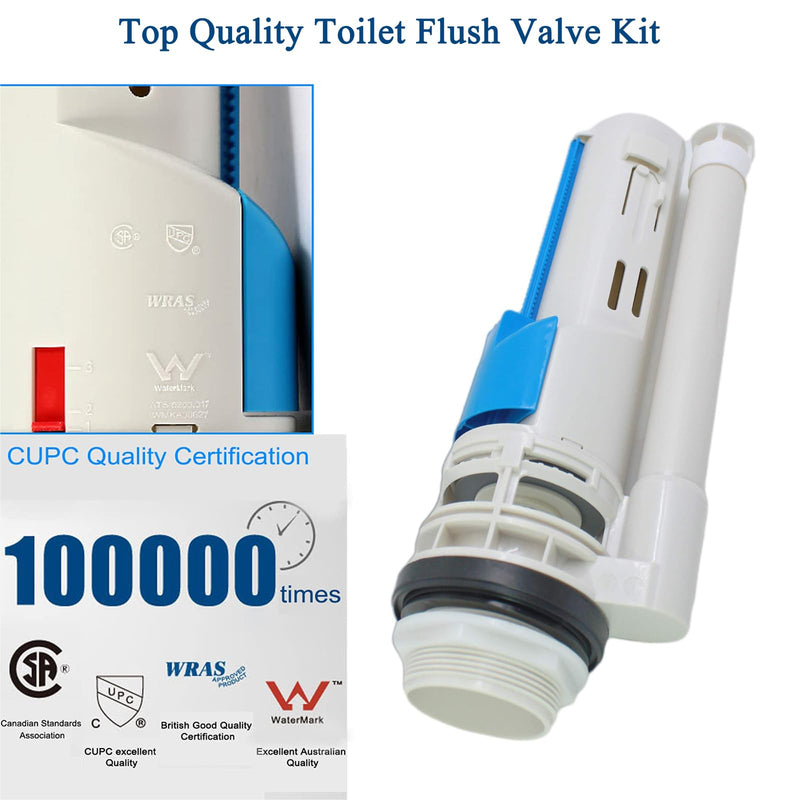 Toilet Flush Valves Assembly 2" Dual Flush Valve Replacement Kit for 2-Piece Toilets Compatible with Toto THU435 Caroma Flush Valve - Valve Height 11 inch for Tall Toilet Tanks