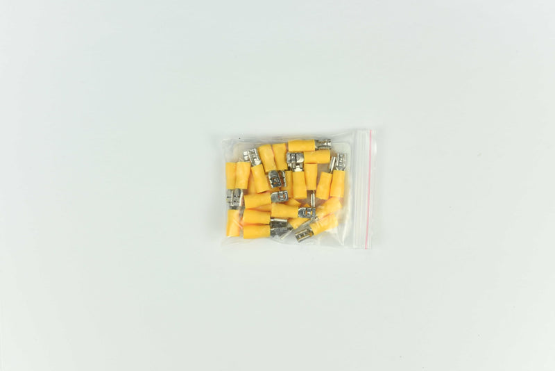 Conext Link QDVF-187Y25 Vinyl Quick Disconnect Terminal Female 25 Pack (0.187", Yellow 12-10 Gauge) （17165） 0.187"