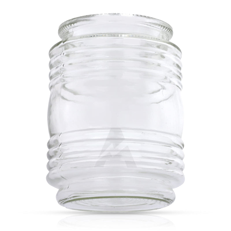 (Pack of 2) Airmont Products AP-10501, 4-1/2" Clear Retro Utility-Type Cylindrical Glass Porch Light Shade, 4-1/2" High x 3-3/4" Wide, 3-1/4" Fitter Style Opening, 2-Pack