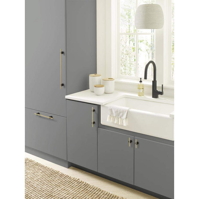 Amerock | Cabinet Pull | Matte Black/Matte Gold | 12-5/8 inch (320 mm) Center to Center | Transcendent | 1 Pack | Drawer Pull | Drawer Handle | Cabinet Hardware 12-5/8" Center-to-Center