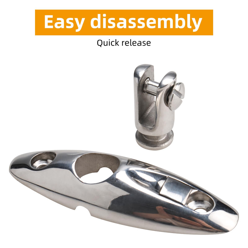 NovelBee 3.6in 4pcs Boat Bimini Top Swivel Hinge,316 Stainless Steel Deck Side Mount Quick Release 360 Degrees Hinge for Boat Yacht
