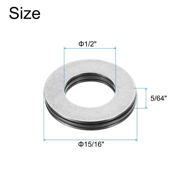 uxcell 8 Sets TC815+2TRA Thrust Needle Roller Bearings with Washers, 1/2 x 15/16 x 5/64 inch Chrome Steel Needles Roller Bearing