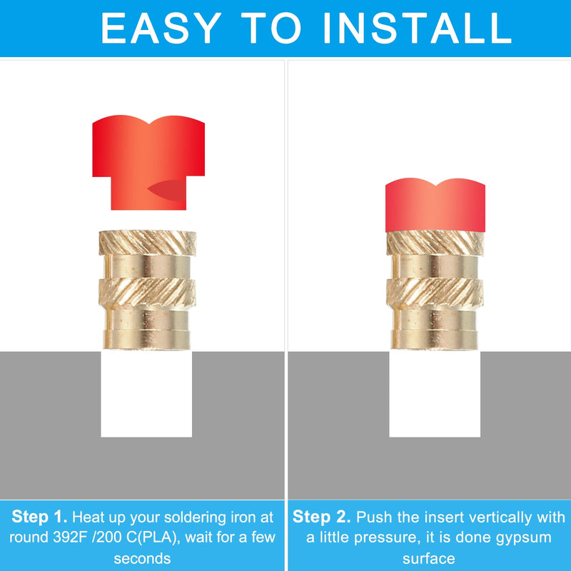 PATIKIL M1.4x6x2.3 mm Brass Threaded Insert, 40 Pcs Metric knurled Nuts Heat Set Insert for Plastic & 3D Printing Components
