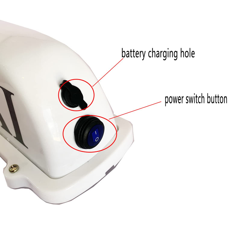 USB Rechargeable Battery Taxi Top Light Roof Taxi Sign with Magnetic Base Waterproof Taxi Dome Light