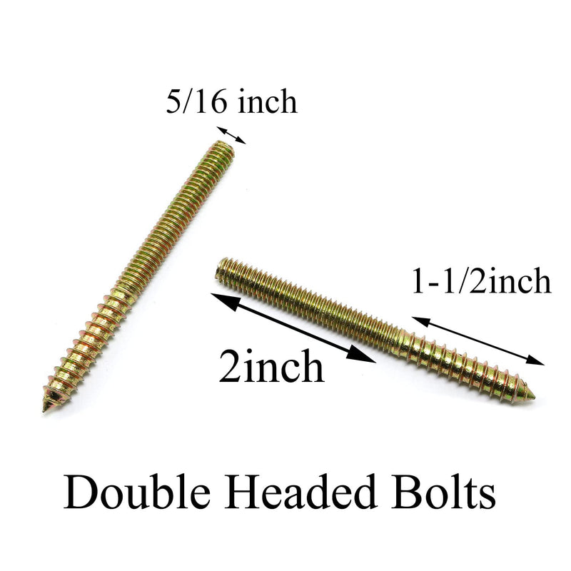 8pcs Self-Tapping Screw Hanger Bolts 5/16"-18 x 3-1/2" Hanger Bolts Double Headed Bolts for Furniture Wood Joint
