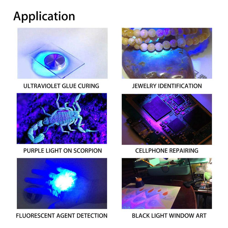 3W 395NM LED Black Light, Flexible Gooseneck UV Blacklight for Satin Detection, Lamp for Blacklight Poster, Blacklight Party, Ultraviolet Curing Lamp for Fluorescent Paint